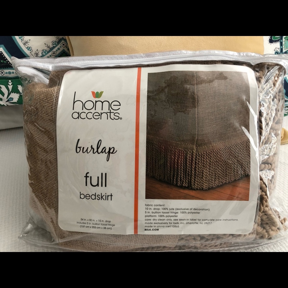 New Burlap Bedskirt